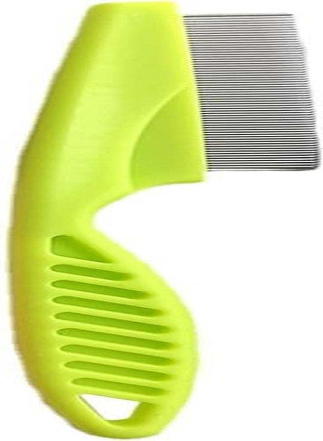 KittuPet Flea Comb with Rubber Handle,Flea Comb for Dogs, Lice Combs,Tick Comb, Cat flea Combs with Durable Teeth for Removing Tear Stains, Fleas, Dandruff, Lice (Green) - Image 1
